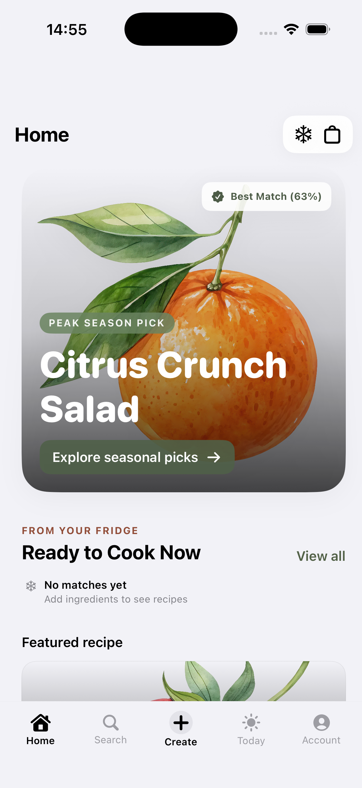 Season app — Home screen